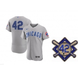 Men's Nike Chicago Cubs #42 Jackie Robinson Gray 2023 Authentic Team Baseball Jersey