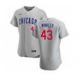 Men's Nike Chicago Cubs #43 Dan Winkler Gray Road 2020 Authentic Team Baseball Jersey