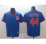 Men's Nike  Chicago Cubs #44 Anthony Rizzo Blue Throwback MLB Jersey
