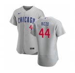 Men's Nike Chicago Cubs #44 Anthony Rizzo Gray Road 2020 Authentic Team Baseball Jersey