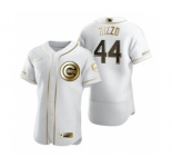 Men's Nike Chicago Cubs #44 Anthony Rizzo White 2020 Authentic Golden Edition Baseball Jersey