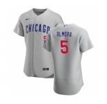 Men's Nike Chicago Cubs #5 Albert Almora Jr. Gray Road 2020 Authentic Team Baseball Jersey