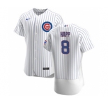 Men's Nike Chicago Cubs #8 Ian Happ White Home 2020 Authentic Player Baseball Jersey