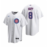Men's Nike Chicago Cubs #8 Ian Happ White Home Stitched Baseball Jersey