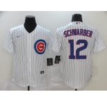 Nike Men's Chicago Cubs  #12 Kyle Schwarber White Authentic Cool Base Baseball Jersey
