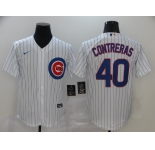 Nike Men's Chicago Cubs #40 Willson Contreras White Authentic Cool Base Baseball Jersey
