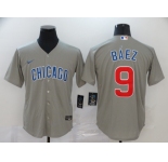 Nike Men's Chicago Cubs #9 Javier Baez Replica Grey Home Cool Base Baseball Jersey