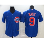 Nike Men's Chicago Cubs #9 Javier Baez Replica Royal Blue Alternate Cool Base Baseball Jersey