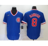 Nike Men's Mitchell and Ness Chicago Cubs#8 Andre Dawson Authentic Blue Throwback MLB Jersey