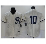 Men's Chicago White Sox #10 Yoan Moncada Cream 2021 Field of Dreams Jersey