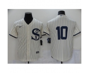 Men's Chicago White Sox #10 Yoan Moncada Cream 2021 Field of Dreams Jersey