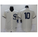 Men's Chicago White Sox #10 Yoan Moncada Cream Elite 2021 Field of Dreams Jersey