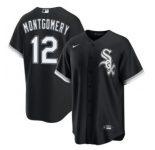 Men's Chicago White Sox #12 Colson Montgomery Black Cool Base Stitched Jersey