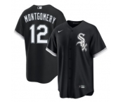Men's Chicago White Sox #12 Colson Montgomery Black Cool Base Stitched Jersey