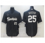 Men's Chicago White Sox #25 Andrew Vaughn 2021 City Connect Replica Black Jersey