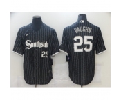 Men's Chicago White Sox #25 Andrew Vaughn 2021 City Connect Replica Black Jersey