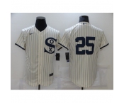 Men's Chicago White Sox #25 Jim Abbott Cream Elite 2021 Field of Dreams Jersey
