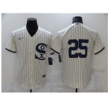 Men's Chicago White Sox #25 Jim Abbott Cream Game 2021 Field of Dreams Jersey
