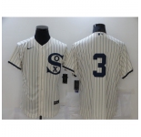 Men's Chicago White Sox #3 Harold Baines Cream Elite 2021 Field of Dreams Jersey