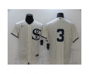 Men's Chicago White Sox #3 Harold Baines Cream Elite 2021 Field of Dreams Jersey