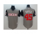 Men's Chicago White Sox #45 Derek Holland Dutch Majestic Gray Little League World Series Players Weekend Jersey