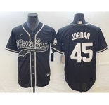 Men's Chicago White Sox #45 Michael Jordan Black Cool Base Stitched Baseball Jersey