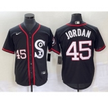 Men's Chicago White Sox #45 Michael Jordan Black Retro Stitched MLB Nike Cool Base Jersey