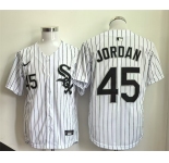 Men's Chicago White Sox #45 Michael Jordan White Limited Stitched Baseball Jersey