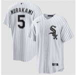 Men's Chicago White Sox #5 Munetaka Murakami White Cool Base Stitched Baseball Jersey