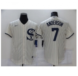 Men's Chicago White Sox #7 Tim Anderson Cream Elite 2021 Field of Dreams Jersey