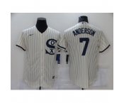 Men's Chicago White Sox #7 Tim Anderson Cream Elite 2021 Field of Dreams Jersey