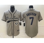 Men's Chicago White Sox #7 Tim Anderson Grey Cool Base Stitched Baseball Jersey1