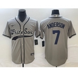Men's Chicago White Sox #7 Tim Anderson Grey Cool Base Stitched Baseball Jersey