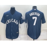 Men's Chicago White Sox #7 Tim Anderson Navy Cool Base Stitched Jersey