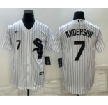 Men's Chicago White Sox #7 Tim Anderson White Cool Base Stitched Jersey
