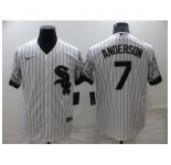 Men's Chicago White Sox #7 Tim Anderson White Gradient Sleeves Stitched Baseball Jersey