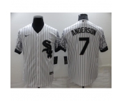 Men's Chicago White Sox #7 Tim Anderson White Gradient Sleeves Stitched Baseball Jersey