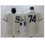 Men's Chicago White Sox #74 Eloy Jimenez Cream Elite 2021 Field of Dreams Jersey
