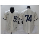 Men's Chicago White Sox #74 Eloy Jimenez Cream Game 2021 Field of Dreams Jersey