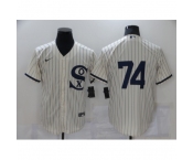 Men's Chicago White Sox #74 Eloy Jimenez Cream Game 2021 Field of Dreams Jersey