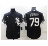 Men's Chicago White Sox #79 Jose Abreu Black Gradient Sleeves Stitched Baseball Jersey