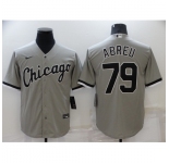 Men's Chicago White Sox #79 Jose Abreu Grey Road Flex Base Authentic Collection Jersey