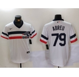 Men's Chicago White Sox #79 Jose Abreu White NEW Throwback Cool Base Nike Jersey