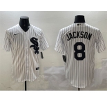 Men's Chicago White Sox #8 Bo Jackson White Cool Base Stitched Baseball Jersey