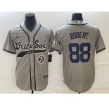 Men's Chicago White Sox #88 Luis Robert Grey Cool Base Stitched Baseball Jersey1