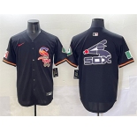 Mens Chicago White Sox Team Big Logo Black Mexico Limited Stitched Jersey