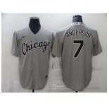 Men's Majestic Chicago White Sox #7 Tim Anderson Grey MLB Jersey
