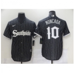 Men's Nike Chicago White Sox #10 Yoan Moncada Black Alternate Jersey