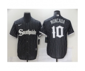 Men's Nike Chicago White Sox #10 Yoan Moncada Black Alternate Jersey