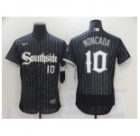 Men's Nike Chicago White Sox #10 Yoan Moncada Black Alternate Stitched Jersey